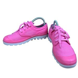 Palladium Pampa Oxford Hot Pink Sneakers DriLex Sweat Control Breathability Sz 9